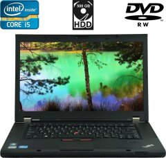 Ноутбук Lenovo ThinkPad T530 / 15.6" (1600x900) TN / Intel Core i5-3210M (2 (4) ядра по 2.5 - 3.1 GHz) / 4 GB DDR3 / 500 GB HDD / Intel HD Graphics 4000 / WebCam / DVD-RW / miniDP