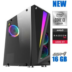 Новый игровой ПК 1stPlayer Rainbow R5-R1 Tower / Intel Core i3-10100F (4 (8) ядра по 3.6 - 4.3 GHz) / 16 GB DDR4 / 240 GB SSD / AMD Radeon RX 6500 XT, 4 GB GDDR6, 64-bit / 700W 