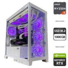 Збірка під замовлення: ігровий ПК 2E Gaming Fantom GK701W White Tower / AMD Ryzen 5 5600 (6 (12) ядер по 3.5 - 4.4 GHz) / 32 GB DDR4 / 1000 GB SSD M.2 / nVidia GeForce RTX 3070, 8 GB GDDR6, 256-bit / HDMI / 750W