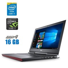 Ігровий ноутбук Dell Inspiron 15 Gaming 7567 / 15.6" (1920x1080) TN / Intel Core i7-7700HQ (4 (8) ядра по 2.8 - 3.8 GHz) / 16 GB DDR4 / 120 GB SSD + 500 GB HDD / nVidia GeForce GTX 1050 Ti, 4 GB GDDR5, 128-bit / WebCam