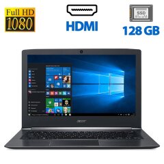 Ноутбук Acer Aspire S5-371 / 13.3" (1920x1080) IPS / Intel Core i3-7100U (2 (4) ядра по 2.4 GHz) / 4 GB DDR3 / 128 GB SSD / Intel HD Graphics 520 / WebCam / Win 10 Home