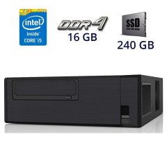 Комп'ютер Vinga SFF / Intel Core i5-7400 (4 ядра по 3.0 - 3.5 GHz) / 16 GB DDR4 / 240 GB SSD / Gigabyte B250M-D3H