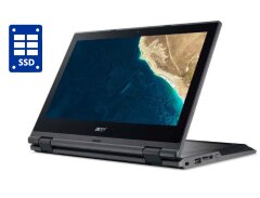 Нетбук-трансформер Б-класс Acer TravelMate Spin B118 / 11.6" (1366x768) IPS Touch / Intel Pentium Silver N5000 (4 ядра по 1.1 - 2.7 GHz) / 4 GB DDR4 / 128 GB SSD / Intel UHD Graphics 605 / WebCam / Win 10 Pro