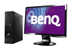 Комплект ПК: Fujitsu Esprimo E510 E85+ SFF / Intel Core i5-2400 (4 ядра по 3.1 - 3.4 GHz) / 8 GB DDR3 / 500 GB HDD / Intel HD Graphics 2000 + Монитор BenQ G2225HDA / 22" (1920x1080) TN / 1x VGA / VESA 100x100