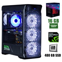 GameMax StarLight B-White / Intel Core i7-8700 (6(12)ядер по 3.2 - 4.6GHz) / 16GB DDR4 / 480GB SSD / GeForce GTX 1660 TI 6GB / 600W