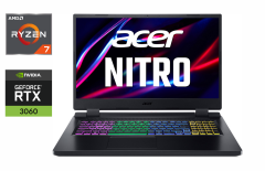 Игровой ноутбук Acer Nitro 5 AN517-42 / 17.3" (1920x1080) IPS / AMD Ryzen 7 6800H (8 (16) ядер по 3.2 - 4.7 GHz) / 16 GB DDR4 / 512 GB SSD / nVidia GeForce RTX 3060, 6 GB GDDR6, 192-bit / WebCam / Windows 10