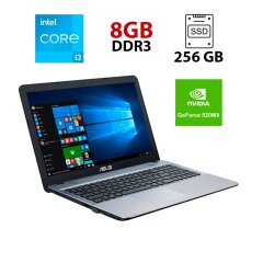 Игровой ноутбук Asus X541U / 15.6" (1366x768) TN / Intel Core i3-7100U (2 (4) ядра по 2.4 GHz) / 8 GB DDR3 / 256 GB SSD / nVidia GeForce 920MX, 2 GB DDR3, 64-bit / WebCam