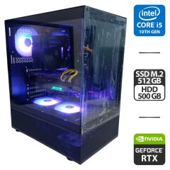 Игровой ПК 1stPlayer Mi7-A Tower / Intel Core i5-10400 (6 (12) ядер по 2.9 - 4.30 GHz) / 24 GB DDR4 / 512 GB SSD M.2 + 500 GB HDD / nVidia GeForce RTX 3060 Ti, 8 GB GDDR6, 256-bit / 650W