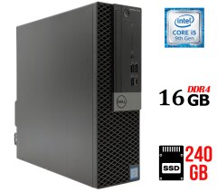 Компьютер Dell OptiPlex 7070 SFF / Intel Core i5-9500 (6 ядер по 3.0 - 4.4 GHz) / 16 GB DDR4 / 240 GB SSD / Intel UHD Graphics 630 / 200W / DisplayPort