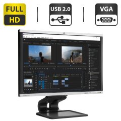 Монитор Б-класс HP Compaq LA2405x / 24" (1920x1200) TN / VGA, DVI, USB 2.0 / VESA 100x100 + Кабель питания