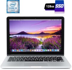 Ноутбук Б-клас Apple MacBook Pro Retina / 13.3" (2560x1600) IPS / Intel Core i5 (2 ядра по 2.4 GHz) / 4 GB DDR3 / 128 GB SSD / Intel Iris Graphics / WebCam / HDMI