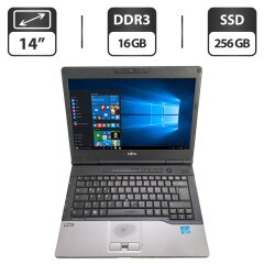 Ноутбук Б-клас Fujitsu LifeBook S782 / 14" (1600x900) TN / Intel Core i7-3612QM (4 (8) ядра по 2.1 - 3.1 GHz) / 16 GB DDR3 / 256 GB SSD / Intel HD Graphics 4000 / WebCam / DVD-ROM