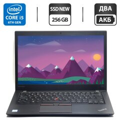 Ноутбук Lenovo ThinkPad T460s / 14" (1920x1080) IPS / Intel Core i5-6300U (2 (4) ядра по 2.4 - 3.0 GHz) / 20 GB DDR4 / 256 GB SSD M.2 NEW / Intel HD Graphics 520 / WebCam / HDMI / Два АКБ / Windows 10 Pro