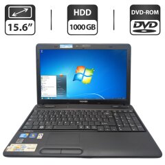 Ноутбук Toshiba Satellite C660 / 15.6" (1366x768) TN / Intel Core i3-370M (2 (4) ядра по 2.4 GHz) / 6 GB DDR3 / 1000 GB HDD / Intel HD Graphics / WebCam / DVD-ROM