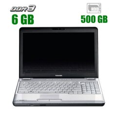 Ноутбук Toshiba Satellite L500 / 15.6" (1366x768) TN / Intel Core i3-330M (2 (4) ядра по 2.1 GHz) / 6 GB DDR3 / 500 GB HDD / AMD Radeon HD 4500, 0.5 GB GDDR3, 64-bit / WebCam