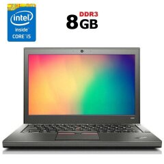 Нетбук Lenovo ThinkPad X250 / 12.5" (1366x768) TN / Intel Core i5-4300U (2 (4) ядра по 1.9 - 2.9 GHz) / 8 GB DDR3 / 256 GB SSD / Intel HD Graphics 5500 / WebCam / Win 10 / Дві АКБ