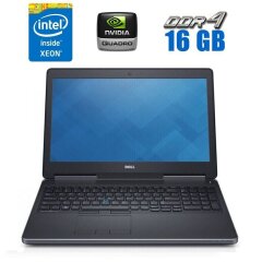Мобильная рабочая станция Dell Precision 7510 / 15.6" (1920x1080) IPS / Intel Xeon E3-1505M v5 (4 (8) ядра по 2.8 - 3.7 GHz) / 16 GB DDR4 / 240 GB SSD / nVidia Quadro M1000M, 2 GB GDDR5, 128-bit / WebCam