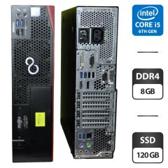 Компь'ютер Fujitsu Esprimo D757 E90 SFF / Intel Core i5-6500 (4 ядра по 3.2 - 3.6 GHz) / 8 GB DDR4 / 120 GB SSD / Intel HD Graphics 530 / DVD-ROM / Windows 11 Pro