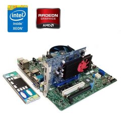 Комплект: Материнская плата Dell Optiplex 7010 MT / Intel Xeon E3-1230 v2 (4 (8) ядера по 3.3 - 3.7 GHz) (аналог i7-3770) / 16 GB DDR3 / AMD Radeon R9 350 OEM, 2 GB GDDR5, 128-bit + Кулер Vinga Q4