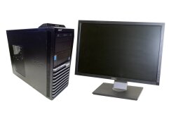Комплект ПК: Acer Veriton M4620G Tower / Intel Core i3-3240 (2 (4) ядра по 3.4 GHz) / 8 GB DDR3 / 500 GB HDD / Intel HD Graphics 2500 / DVD-RW + Монитор Dell E2210H / 22" (1920x1080) TN / 1x DVI, 1x VGA / 2x 1W / VESA 100x100