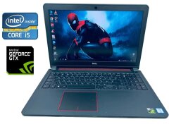 Игровой ноутбук Б-класс Dell Inspiron 15 7559 / 15.6" (1920x1080) IPS / Intel Core i5-6300HQ (4 ядра по 2.3 - 3.2 GHz) / 16 GB DDR3 / 128 GB SSD + 1000 GB HDD / nVidia GeForce GTX 960M, 4 GB GDDR5, 128-bit / WebCam