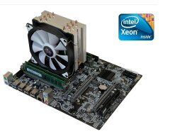 Комплект: Материнская плата X79-2.4F + Intel Xeon E5-2667 v2 (8 (16) ядер по 3.3 - 4.0 GHz) + 16 GB DDR3 + Кулер SNOWMAN M-T6