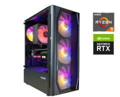 Игровой ПК Zalman N4 Tower NEW / AMD Ryzen 5 5600 NEW (6 (12) ядер по 3.5 - 4.4 GHz) / 32 GB DDR4 NEW / 500 GB SSD NEW / nVidia GeForce RTX 3070 Ti GameRock OC, 8 GB GDDR6X, 256-bit / 750W NEW
