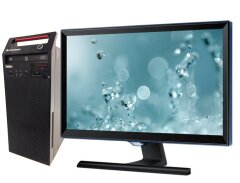 Комплект ПК: Lenovo ThinkCentre E73 Tower / Intel Core i3-4170 (2 (4) ядра по 3.7 GHz) / 8 GB DDR3 / 500 GB HDD / Intel HD Graphics 4400 / DVD-RW + Монитор Samsung S22E390H / 22" (1920x1080) IPS / 1x HDMI, 1x VGA, 1x Audio