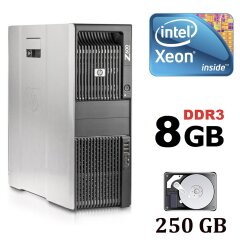 HP Z600 Tower / 2х Intel&reg; Xeon&reg; X5650 (6 (12) ядер по 2.66 - 3.06 GHz) / 8 GB DDR3 / 250 GB HDD / nVidia Quadro