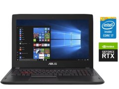Игровой ноутбук Asus FX53VD-MS72 / 15.6" (1920x1080) TN / Intel Core i7-7700HQ (4 (8) ядра по 2.8 - 3.8 GHz) / 8 GB DDR4 / 256 GB SSD / nVidia GeForce GTX 1050, 2 GB GDDR5, 128-bit / WebCam / DVD-ROM / Win 10 Home