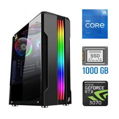 Ігровий ПК Tower / Intel Core i5-11400F (6 (12) ядер по 2.6 - 4.4 GHz) / 32 GB DDR4 / 1000 GB SSD / nVidia GeForce RTX 3070, 8 GB GDDR6, 256-bit / 600W