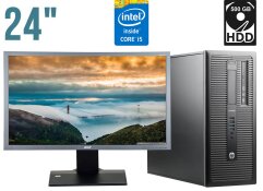 Комплект ПК: HP ProDesk 600 G1 Tower / Intel Core i5-4570 (4 ядра по 3.2 - 3.6 GHz) / 4 GB DDR3 / 500 GB HDD / Intel HD Graphics 4600 / DVD-RW + Монитор Acer B243HL / 24" (1920x1080) TN / DVI, VGA