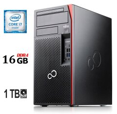 Компьютер Fujitsu Esprimo P757 E90+ Tower / Intel Core i7-6700 (4 (8) ядра по 3.4 - 4.0 GHz) / 16 GB DDR4 / 1000 GB HDD / Intel HD Graphics 530 / 280W / DisplayPort / DVI