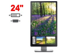 Монитор Dell P2414H / 24" (1920x1080) IPS / 1x DP, 1x DVI, 1x VGA, 4x USB / VESA 100x100 / Pivot + кабель питания