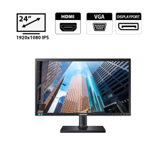 Монитор Samsung S24E650PL / 24" (1920x1080) IPS / 2x USB 2.0, 1x VGA, 1x HDMI, 1x DisplayPort, 2x Audio / Встроенные колонки 2x 2W / Pivot