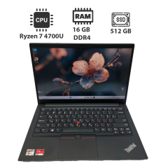 Ноутбук Lenovo ThinkPad E14 / 14" (1920x1080) IPS / AMD Ryzen 7 4700U (8 ядер по 2.0 - 4.1 GHz) / 16 GB DDR4 / 256 GB SSD / AMD Radeon Vega 7 / WebCam