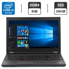 Ноутбук Lenovo ThinkPad L570 / 15.6" (1366x768) TN / Intel Core i5-6300U (2 (4) ядра по 2.4 - 3.0 GHz) / 8 GB DDR4 / 256 GB SSD / Intel HD Graphics 520 / WebCam / Mini DisplayPort