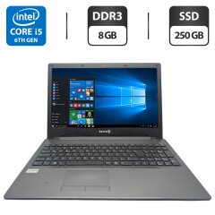 Ноутбук Terra Mobile 1513s / 15.6" (1366x768) TN / Intel Core i5-6200U (2 (4) ядра по 2.3 - 2.8 GHz) / 8 GB DDR3 / 250 GB SSD / Intel HD Graphics 520 / WebCam / DVD-ROM / АКБ не держит