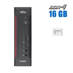 Неттоп Fujitsu Esprimo Q556-2 USFF / Intel Pentium G4400 (2 ядра по 3.3 GHz) / 16 GB DDR4 / 240 GB SSD / Intel HD Graphics 510 / DisplayPort