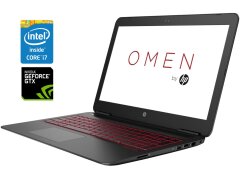 Ігровий ноутбук HP Omen 15-ax256nr / 15.6" (1920x1080) IPS / Intel Core i7-7700HQ (4 (8) ядра по 2.8 - 3.8 GHz) / 16 GB DDR4 / 128 GB SSD + 1000 GB HDD / nVidia GeForce GTX 1050, 2 GB GDDR5, 128-bit / WebCam
