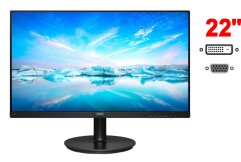 Монитор Philips 220V8 / 22" (1920x1080) TN / 1x DVI, 1x VGA / WESA 100x100 / Кабели в комплекте
