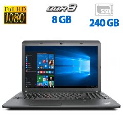 Ноутбук Б-клас Lenovo ThinkPad E540 / 15.6" (1920x1080) TN / Intel Core i7-4610M (2 (4) ядра по 3.0 - 3.7 GHz) / 8 GB DDR3 / 240 GB SSD / nVidia GeForce GT 740M, 2 GB GDDR3, 64-bit / WebCam / HDMI