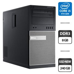 Компьютер Б-класс Dell OptiPlex 9020 Tower / Intel Core i5-4570 (4 ядра по 3.2 - 3.6 GHz) / 8 GB DDR3 / 240 GB SSD / Intel HD Graphics 4600 / VGA