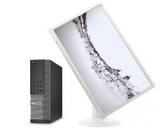 Комплект ПК: Dell OptiPlex 7020 SFF / Intel Core i3-4130 (2 (4) ядра по 3.4 GHz) / 16 GB DDR3 / 480 GB SSD / Intel HD Graphics 4400 / DVD-ROM / Win 8 + Монитор AOC E2460PQ / 24" (1920x1080) TN / DP, DVI, VGA, Audio + клавиатура и мышь