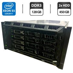 Сервер Dell PowerEdge T620 4U Rack / 2x Intel Xeon E5-2697 v2 (12 (24) ядер по 2.7 - 3.5 GHz) / 128 GB DDR3 / 2x 450 GB HDD (SAS) / iRMC S3 Graphics / Два блоки живлення 750W