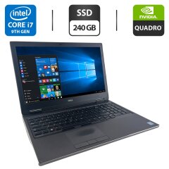 Мобильная рабочая станция Dell Precision 7540 / 15.6" (1920x1080) IPS / Intel Core i7-9750H (6 (12) ядер по 2.6 - 4.5 GHz) / 16 GB DDR4 / 240 GB SSD M.2 / nVidia Quadro T1000, 4 GB GDDR5, 128-bit