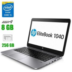 Ноутбук HP EliteBook Folio 1040 G3 / 14" (2560х1440) IPS Touch / Intel Core i5-6300U (2 (4) ядра по 2.4 - 3.0 GHz) / 8 GB DDR4 / 256 GB SSD / Intel HD Graphics 520 / HDMI