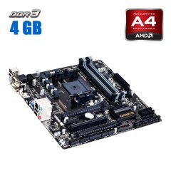 Комплект: Материнская плата Gigabyte GA-F2A88XM-D3H (rev. 3.0) + AMD A4-5300 (2 ядра по 3.4 - 3.6 GHz) + 4 GB DDR3