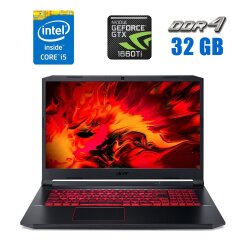 Игровой ноутбук Acer Nitro 5 AN515-54 / 15.6" (1920x1080) IPS / Intel Core i5-9300H (4 (8) ядра по 2.4 - 4.1 GHz) / 32 GB DDR4 / 480 GB SSD / nVidia GeForce GTX 1660 Ti, 6 GB GDDR6, 192-bit / WebCam 
