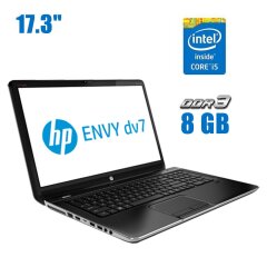 Игровой ноутбук Б-класс HP Envy dv7-7200sg / 17.3" (1600x900) TN / Intel Core i5-3210M (2 (4) ядра по 2.5 - 3.1 GHz) / 8 GB DDR3 / 500 GB HDD / nVidia GeForce GT 630M, 2 GB DDR3, 128-bit / WebCam / DVD-ROM / Без АКБ